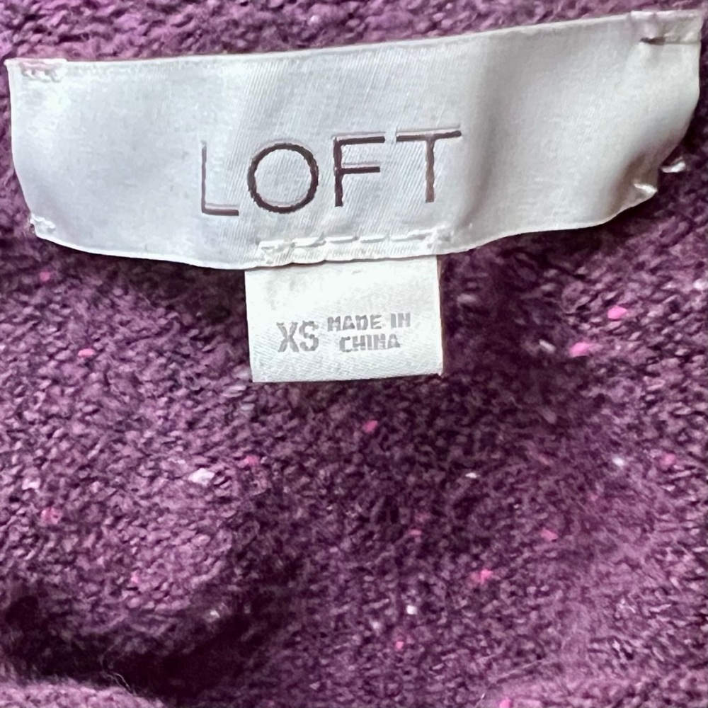 LOFT Purple Sparkle Turtleneck Sweater XS - Picture 2 of 4